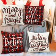 thumbnail image 6 of DecorX Christmas Pillow Covers 18x18 Set of 4 Farmhouse Black and Red Buffalo Check Plaid Throw Pillow Covers Outdoor Rustic Linen Pillow Case for Sofa Couch Christmas Decorations, 6 of 7