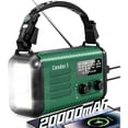 thumbnail image 1 of Radio de emergencia con manivela, 20&nbsp;000 mAh/74&nbsp;000 mWh, radio meteorológica solar con manivela, función NOAA/AM/FM, radio a batería con cargador de celular, lámpara de lectura, linterna y, 1 of 8