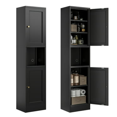 5-Tier Slim Bathroom Storage Cabinet,Rolling Narrow Bathroom Floor ...
