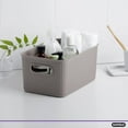 thumbnail image 2 of Superio 5L Small Ribbed Storage Bin- Plastic Storage Bin (6 Pack, Taupe), 2 of 6