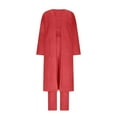 thumbnail image 4 of Women Fall Clothes 3 Piece Outfits for Women Pants Sets Fall Three Piece Outfit Cozy Solid Color Long Sleeve Top Loose Fit Casual Sweatpants My Items, 4 of 9
