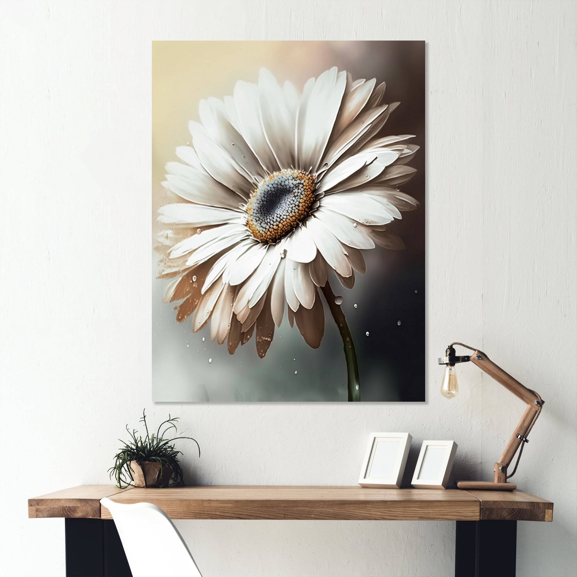 Designart White Gerbera Flowers II Canvas Wall Art