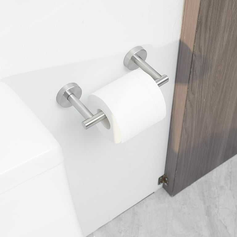 Modern Wall Mounted Single Post Toilet Paper Holder - Brushed Nickel