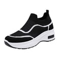 thumbnail image 2 of Willtoo Women's Slip-On Orthopedic Sneakers with Arch Support Air Cushion Non-Slip Sole Breathable Walking Shoes for Nursing Comfort Casual Running Black, 2 of 5