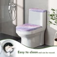 thumbnail image 4 of COEQINE Light Violet Marble Toilet Lid Cover and Toilet Tank Cover, Stretchable Easy Installation Breathable Toilet Cover 2 Piece Set, Fits Most Tanks & Lids, 4 of 7