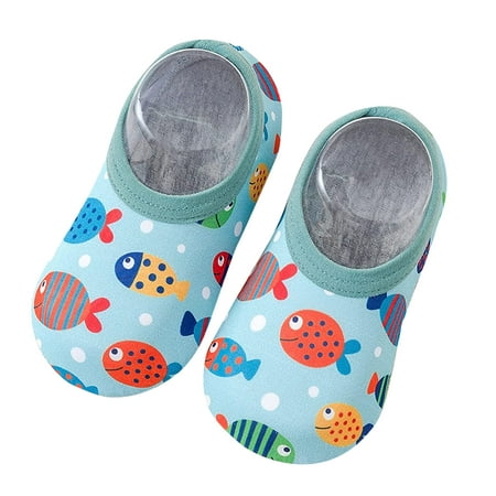 

Mlqidk Baby Shoes for Boys Girl Kids Girls Cartoon Swim Water Barefoot Aqua Socks Non-Slip Shoes Mint Green 2-3 Years