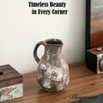 thumbnail image 3 of Uniquewise 8" Vintage Ceramic Pitcher Vase Rustic Farmhouse Flower Jug with Handle for Home and Office Decor Living Room Centerpiece Wedding Table Shelf and Mantel Accent Modern Floral Display Holder, 3 of 7