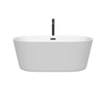 thumbnail image 2 of Carissa 60 Inch Freestanding Bathtub in White with Floor Mounted Faucet, Drain and Overflow Trim in Matte Black, 2 of 5
