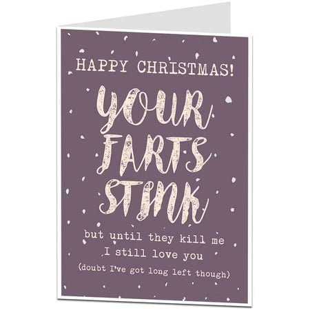 Rude Funny Christmas Cards For Wife/Husband - "I Fucking Love You" Romantic Holiday Card