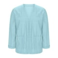 thumbnail image 7 of Women's Lightweight Open Front Cardigan Long Sleeve Solid Color Tops Casual Soft Drape Cardigan with Pockets, 7 of 7