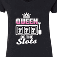 thumbnail image 4 of Inktastic Queen of the Slots Women's V-Neck T-Shirt, 4 of 5