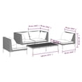 thumbnail image 4 of vidaXL 5 Piece Garden Lounge Set with Cushions Poly Rattan Dark Grey, 4 of 5