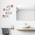 thumbnail image 2 of CELIVESGG Set of 4 Bathroom Flower Wall Decor,Rustic Farmhouse Bathroom Flower Sign for Home Restroom, 10 x 4 x 0.2 inches (Red), 2 of 10