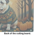 thumbnail image 5 of White English Bulldog Fall Glass Cutting Board Large, 5 of 5