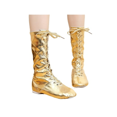 

Rockomi Girls Dance Shoes Comfortable Split Sole Modern Jazz Boots Dancing Shoes Gold 12C