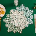 thumbnail image 6 of Snowflake Placemats Set of 4, Rouhuhura 15 inch Christmas Placemats Decorations Snowflake Tablemats Hollow Out Design Round Vinyl Place Mats Dining Table Setting Kitchen Table Mats, 6 of 9