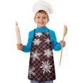 thumbnail image 2 of Red and Black Checkered Christmas Snowflake Pattern Kids Aprons for Girls and Boys,Adjustable Neck Strap Toddler Aprons for Kids Cooking Baking, 2 of 7
