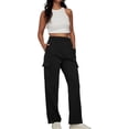 thumbnail image 2 of Womens Cargo Sweatpants Wide Leg Baggy Fleece High Waisted Sweats Pants Athletic Trousers with Pockets 2023, 2 of 11