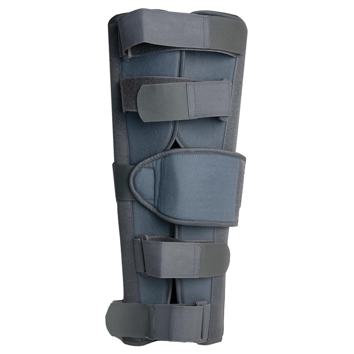 Wonder Care Knee Immobilizer Brace for Knee support for dislocation injuries ligament tear wraparound knee stabilizer splint for men & women (19” long) Grey-S