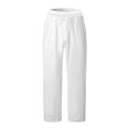 thumbnail image 4 of YOTMKGDO Yoga Pants, Linen Pants, Pants Lightweight Men's Elastic Casual Home Pants Waist Loose Cotton Men's Pants, White XXL, 4 of 9