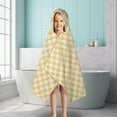 thumbnail image 6 of Yellow and White Checkerboard Pattern Hooded Bath Towel，50"x30" for Ages 3 To 12 Kids, Quick Dry Lightweight Soft Microfiber Hood Beach Towel Cover Up for Kids, 6 of 7