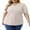05 Oatmeal, variant on Women's Plus Size Tops Summer Short Sleeve Dressy Casual Blouse Shirts Waffle Knit Lace