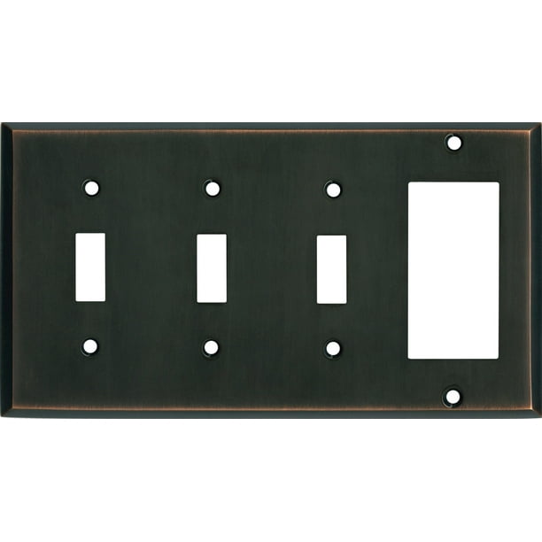 Oil Rubbed Bronze 3 Toggle/1 Rocker GFCI Switch Covers