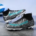 thumbnail image 3 of Botas de fútbol de tobillo alto para hombre y adulto, zapatos de entrenamiento, tacos de fútbol, deportes de fútbol de césped Unisex, alta calidad, 3 of 5
