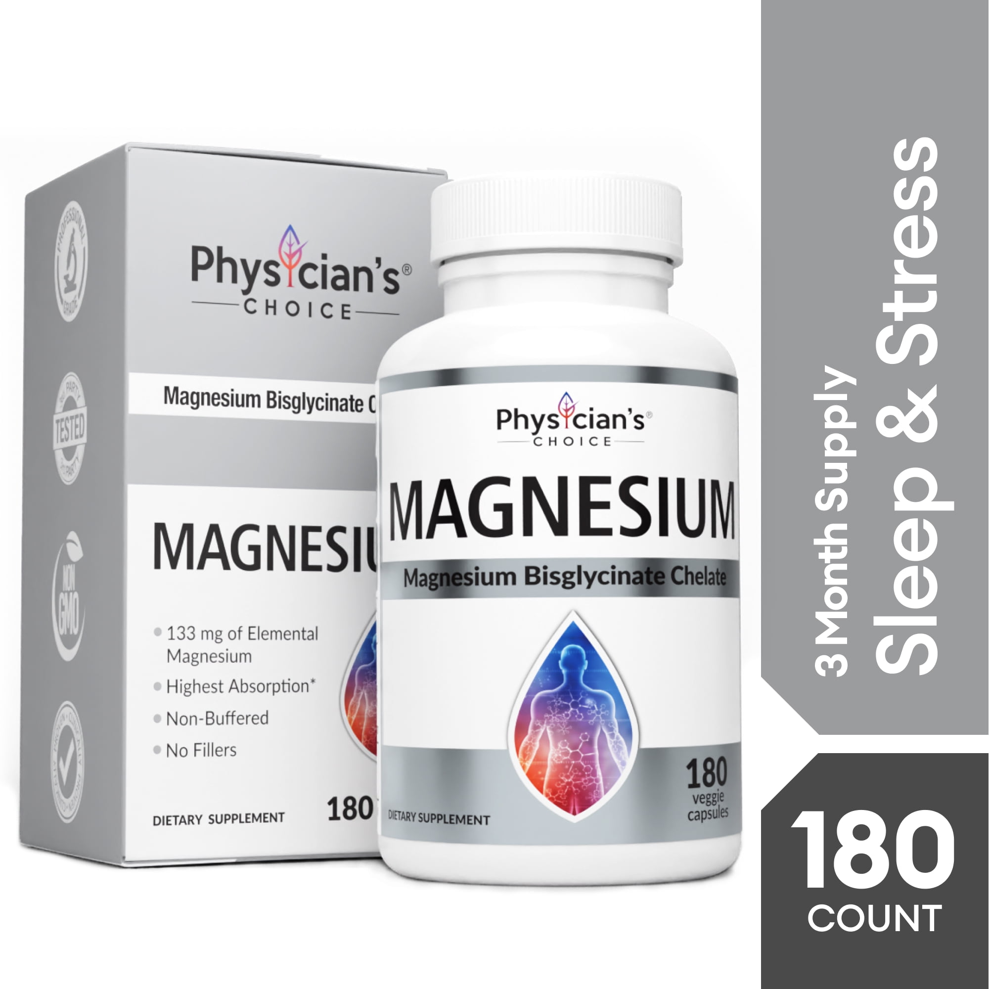 Physician's Choice, Elemental Magnesium Capsules, 180 Ct