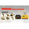 thumbnail image 2 of 20v/60v Max 9Ah DCB609 Battery and charger kit for DEWALT 20v 60v 9.0Ah DCB609 6.0Ah DCB606 Flexvolt Battery and Charger Combo DCB118 20V Max XR 8Ah 6Ah 5Ah 4Ah Lithium-ion Battery + Charger, 2 of 8