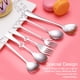 thumbnail image 3 of Cateissary Cuchara de café Tenedor de postre Vajilla Cuchara para revolver Cuchara de corazón Cuchara Corazón Liso 20Conjunto, 3 of 6