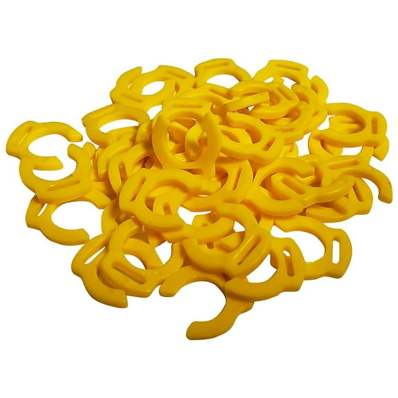 Metpure 1/4" Locking Clip for RO Reverse Osmosis Water Filtration Systems or Other Quick Connect Fitting Replacement Parts (50, Yellow)