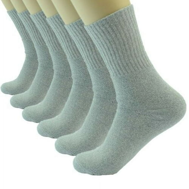 Lote de 3 a 12 Pares de Calcetines Deportivos Sólidos Casuales para Mujer, Talla 9 a 11 (Gris, Paquete de 3)