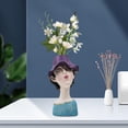 thumbnail image 4 of Figura de resina de belleza, jarrón, cabeza humana, maceta, busto, estatua, escultura, macetas Violeta, 4 of 7