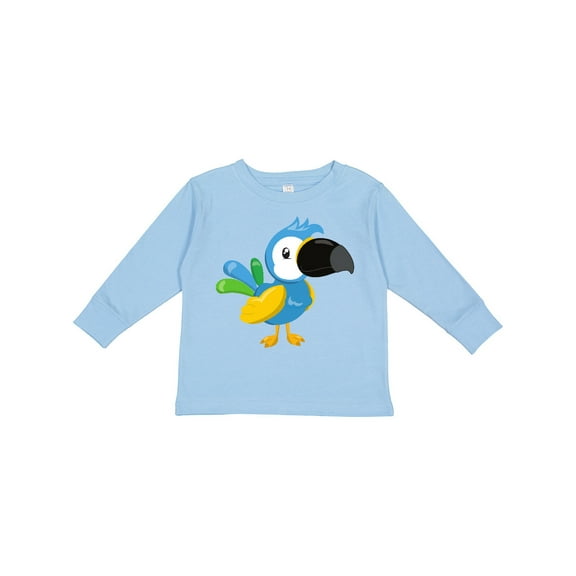 Inktastic Colorful Parrot, Tropical Parrot, Cute Parrot Boys or Girls Long Sleeve Toddler T-Shirt