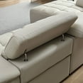 thumbnail image 6 of Oversized Genuine Leather L Shaped Sofa, Modern Electric Control Seat Three-Seater Couch with USB Interface, Power Recliner, Reclining Sectional Sofa with Console& Single Right Recliner, Beige, 6 of 9