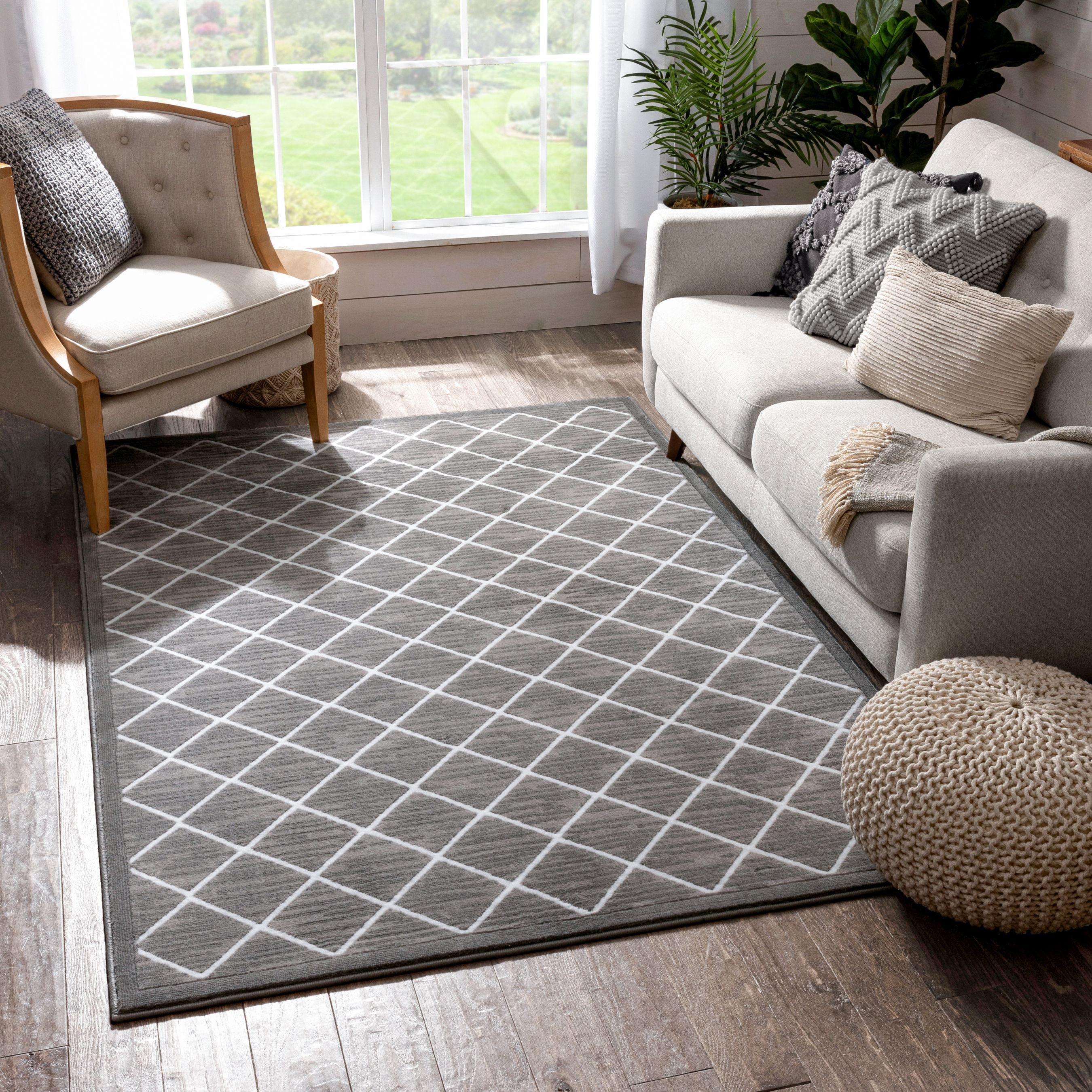 Grey Trellis Modern Area Rugs Lattice Gray Trellis Carpet 2x3 2x7 3x5 5x7 8x10