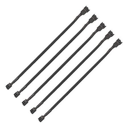 PWM Fan Extension Cable - 10.5 inch PC Fan Extension Cable, Durable, Black Braided Nylon Case Fan Extension Cable (4 Pack)