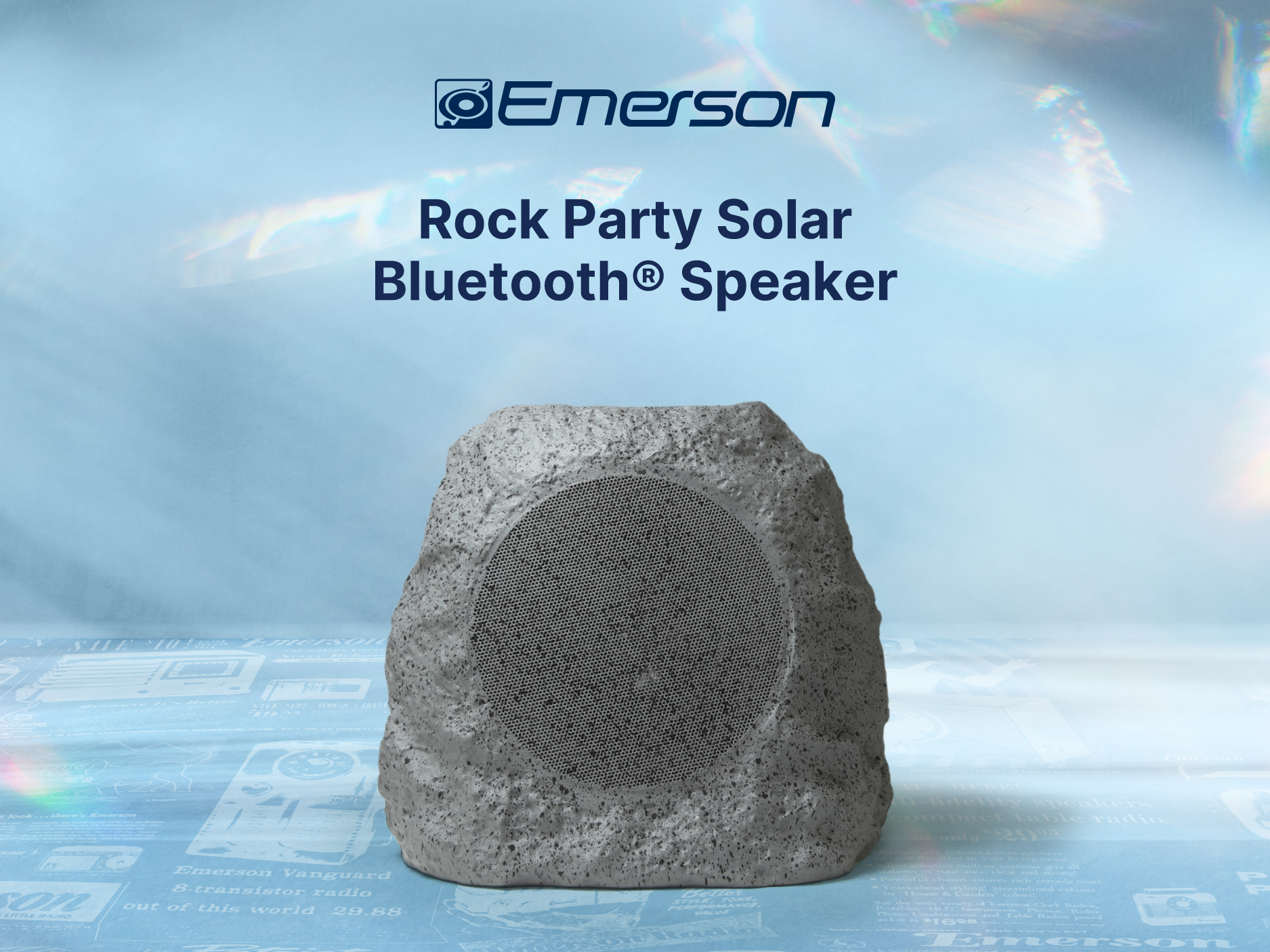 Emerson ERS-1001 Bluetooth Rock Speaker with Solar Charging