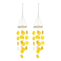 Uxcell 2Pcs 35" Capiz Wind Chimes Seashell Hanging, Honey