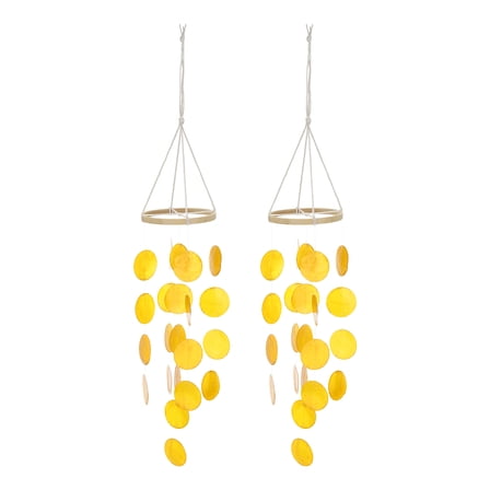 Uxcell 2Pcs 35" Capiz Wind Chimes Seashell Hanging, Honey