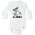 thumbnail image 1 of I'm Going To Be A Big Cousin Dinosaur Baby Announcement One Piece Baby Bodysuit (Long Sleeve), 6-9 Months White, 1 of 1