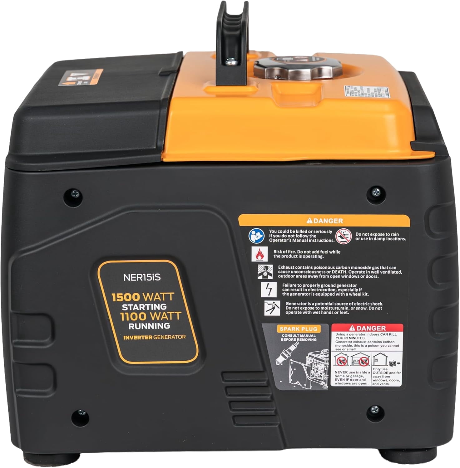 Pulsar 1500 Watt Portable Inverter Generator, Gasoline, Use for Jobsite, Camping, Outdoor & Home, NER15iS
