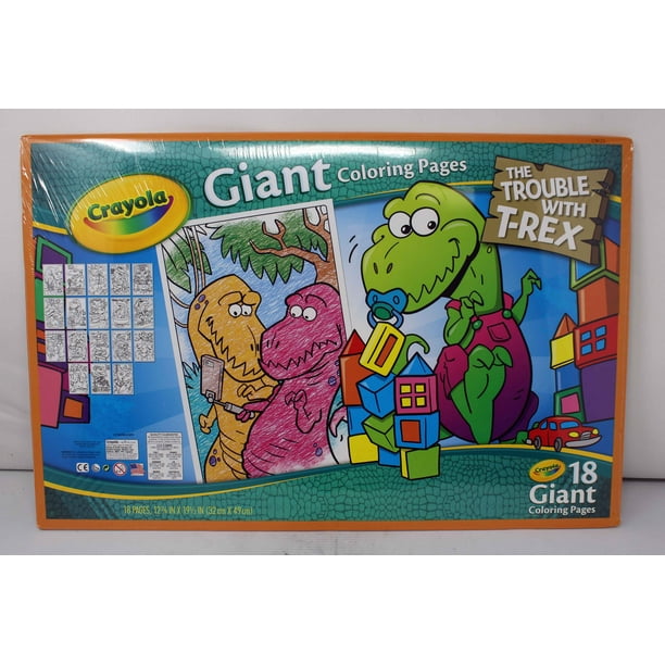 Download Crayola Giant Coloring Pages The Trouble With T-Rex 32x49cm 18 Count (Pack of 3) - Walmart.com ...