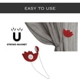 thumbnail image 5 of Evideco French Home Goods Curtain Holdbacks Magnetic Tulip Curtain Tieback – Elegant Resin Design with Strong Magnet – Red/Black, 5 of 6