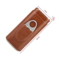 thumbnail image 5 of Three-finger Portable Cigar Humidor Brown And Black Two Choices Cowhide Material Leather Case With Silver Cigar Cutter, 5 of 5