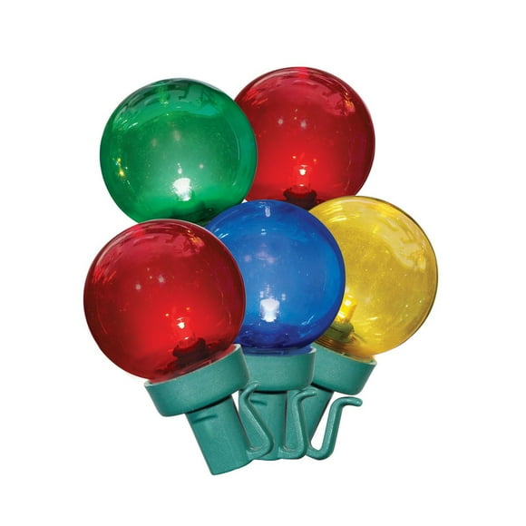 Holiday Time 100-Count Multicolor LED Super Bright G30 Christmas Lights, with Green Wire, 56.2'