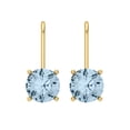 thumbnail image 3 of Clara Pucci 4Ct Natural Aquamarine Round Cut VVS1 Lever Back Drop Dangle 14k Solid hypoallergenic Gold Designer Earrings For March, 3 of 7
