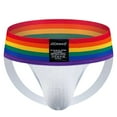 thumbnail image 2 of Midsumdr Mens Briefs Workout Straps Male Underpants Athletic Supporter, Rainbow Briefs G-Strings , Hollow-carved Design Double Thong Panties Hip Lift Low Waist Briefs Gay Pride Stuff, 2 of 4