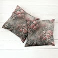 thumbnail image 5 of Ambesonne Leopard Print Throw Pillow Cover Pack of 2, Medieval Rose Garden, 2 Pcs-24" x 24", Pale Pink Laurel Green, 5 of 5